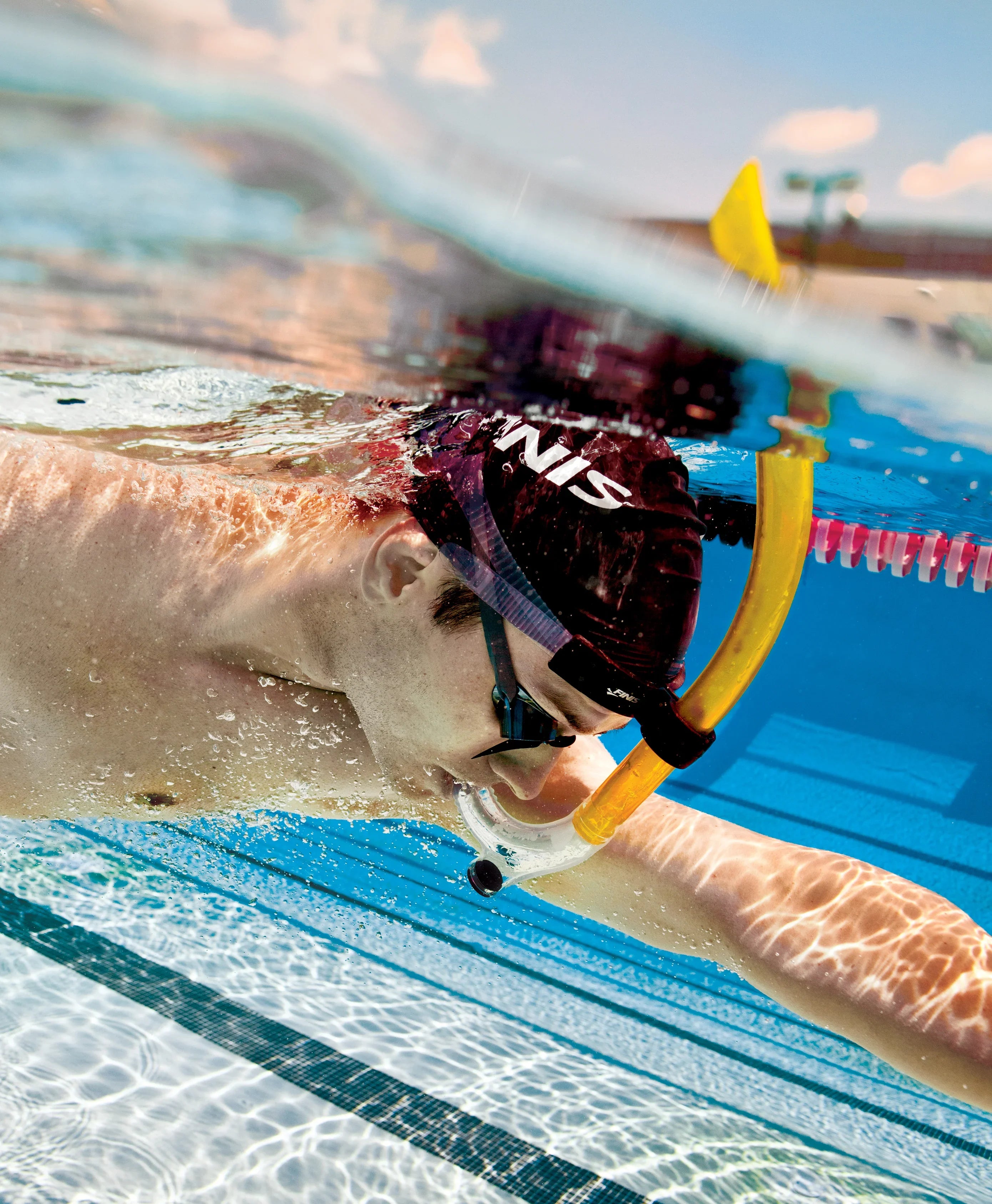 שנורקל אמצע FINIS צהוב - Tali Sport-3/3