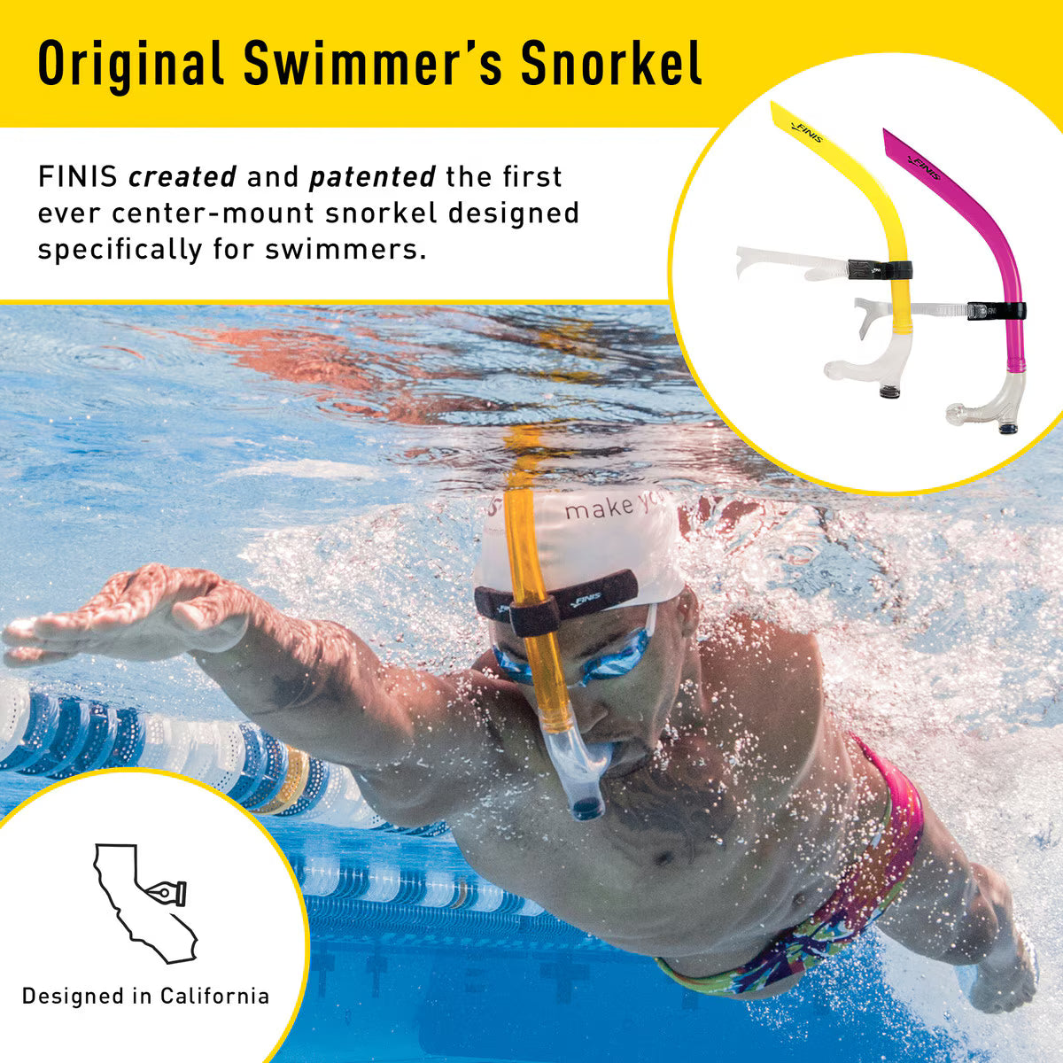 שנורקל אמצע FINIS ורוד - Tali Sport-4/6