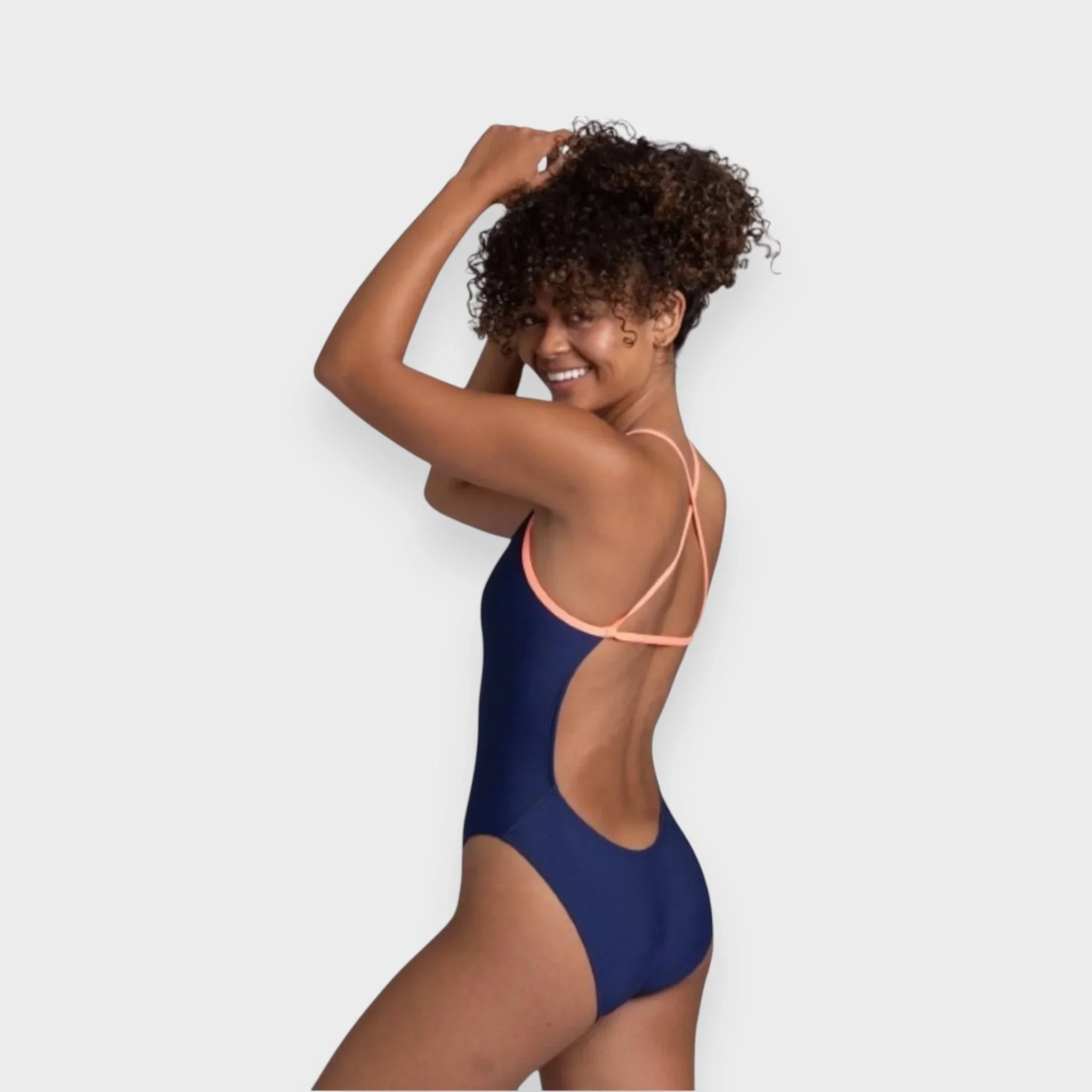 BRANDON CONTRAST-NAVY & PAPAYA - Tali Sport