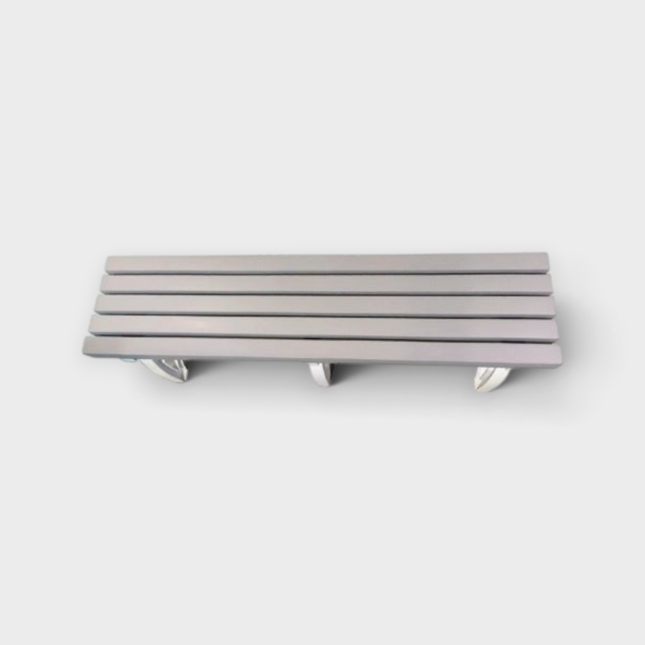Tali Sport grey plastic locker room bench with PVC seat and ABS legs, ideal for gyms, pools, and wet environments.-2/7 