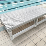 Tali Sport white foldable swimming pool platform with a slatted surface for water flow, used for swim training. 