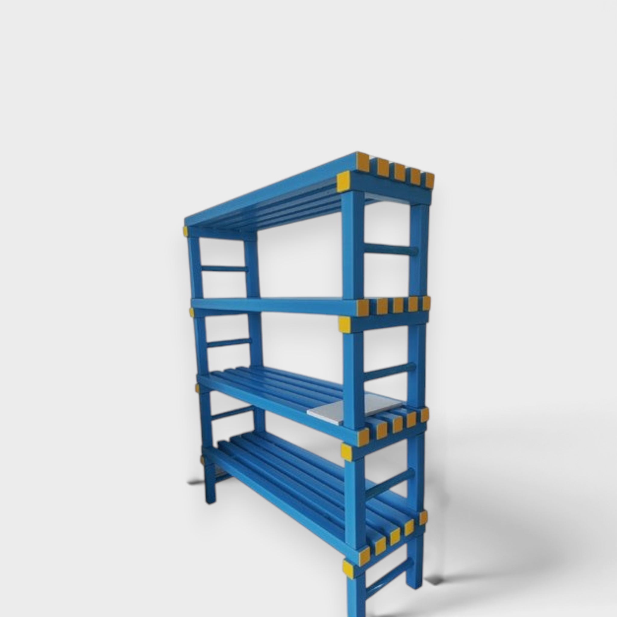 Tali Sport blue PVC four-tier storage shelf for swimming pools and wet environments, rust-proof and durable design.-3/6 