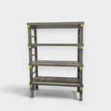 Tali Sport grey PVC four-tier storage shelf for wet environments like swimming pools and locker rooms 
