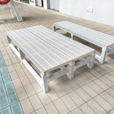 Tali Sport white foldable swimming pool platform with a grooved surface for water flow, ideal for swim training. 