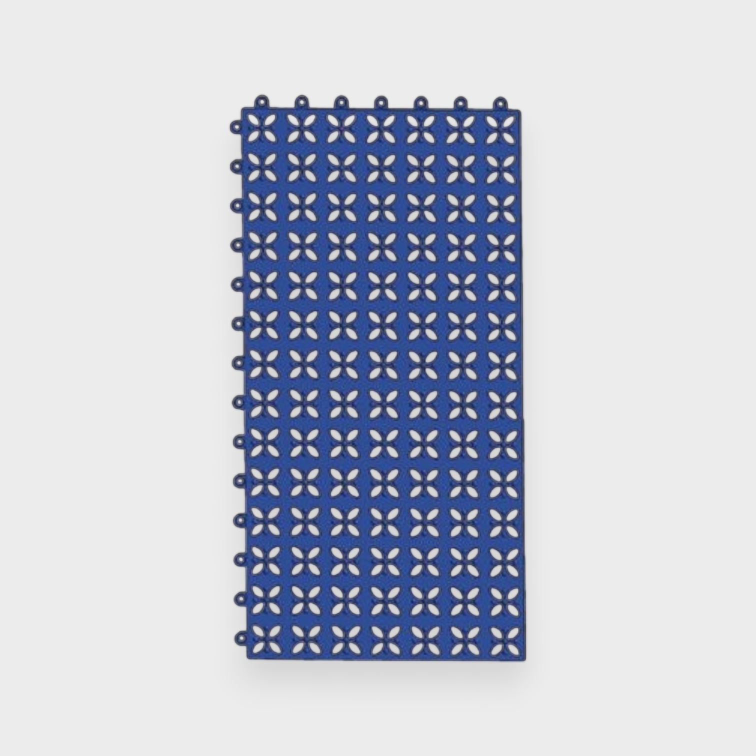 Tali Sport blue modular PVC anti-slip pool tile with a decorative floral cutout pattern for wet areas.-2/14 