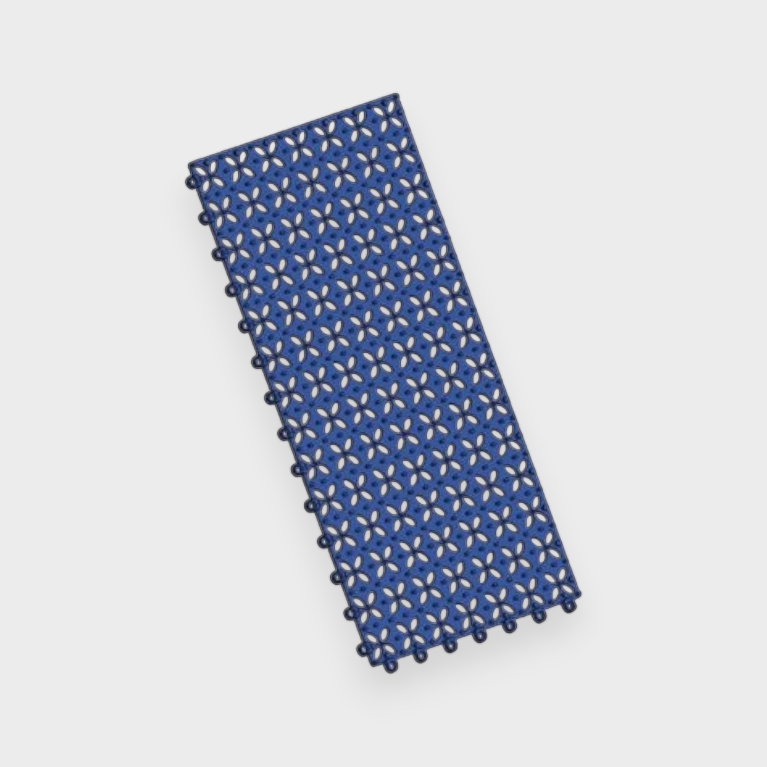 Tali Sport blue modular PVC anti-slip pool mat with a decorative floral cutout pattern for safety and drainage-3/14 