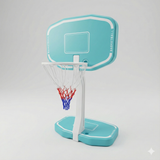 מתקן ספורט 2-ב-1!  סל כדורסל ורשת כדורעף לבריכה 