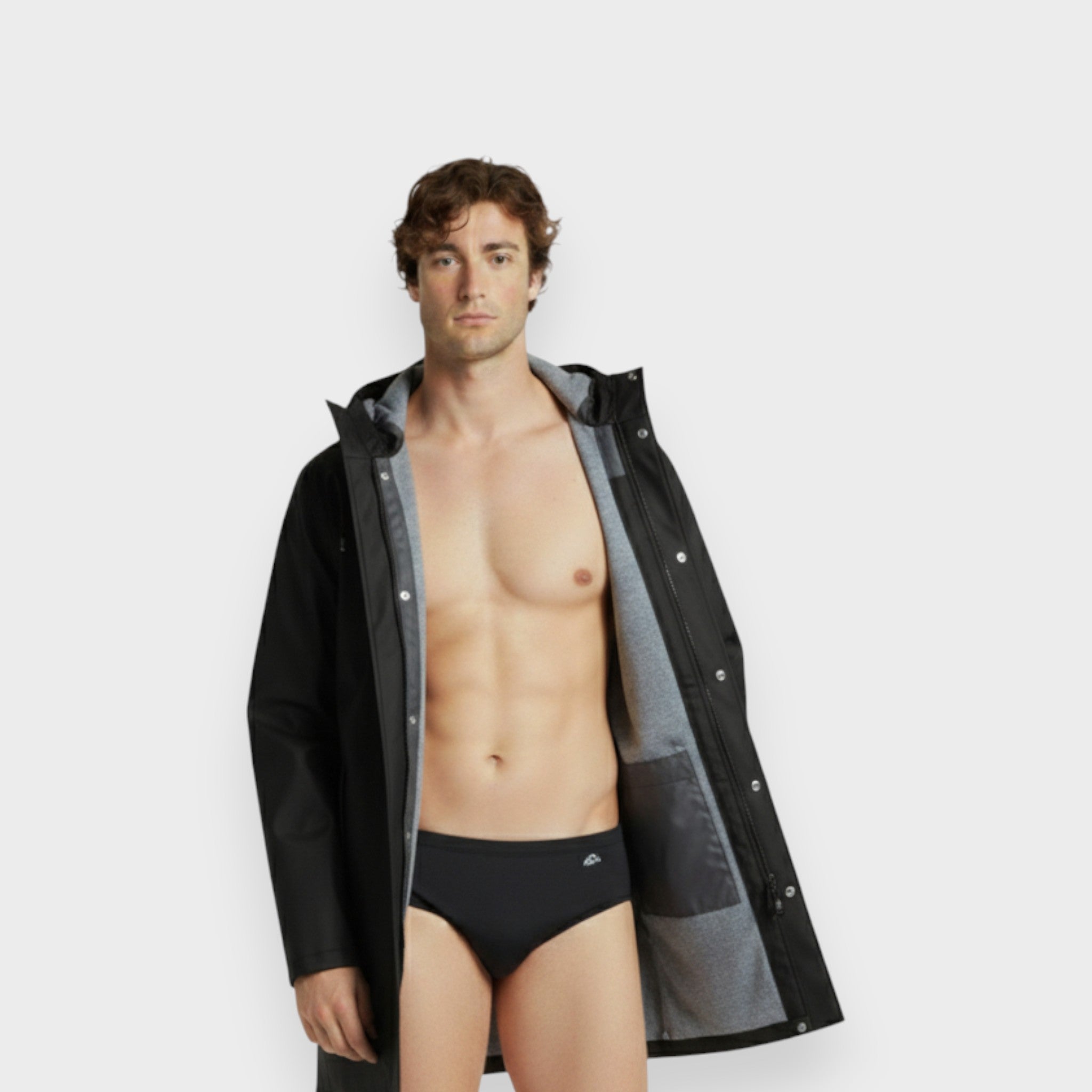 מעיל פרקא - שחור-3/4 