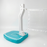 מתקן ספורט 2-ב-1!  סל כדורסל ורשת כדורעף לבריכה 