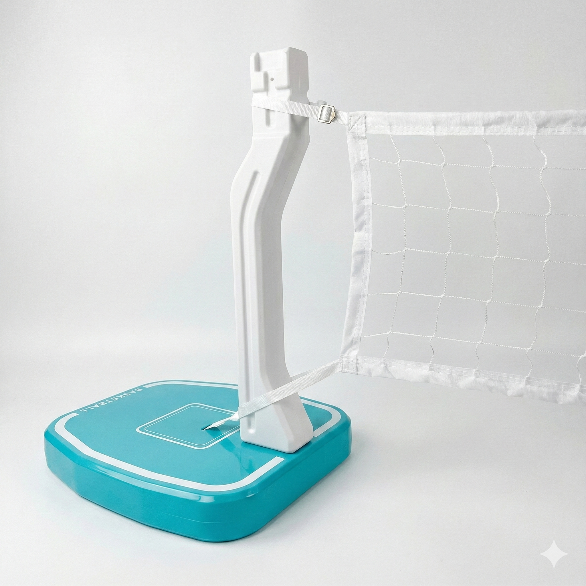 מתקן ספורט 2-ב-1!  סל כדורסל ורשת כדורעף לבריכה-3/6 