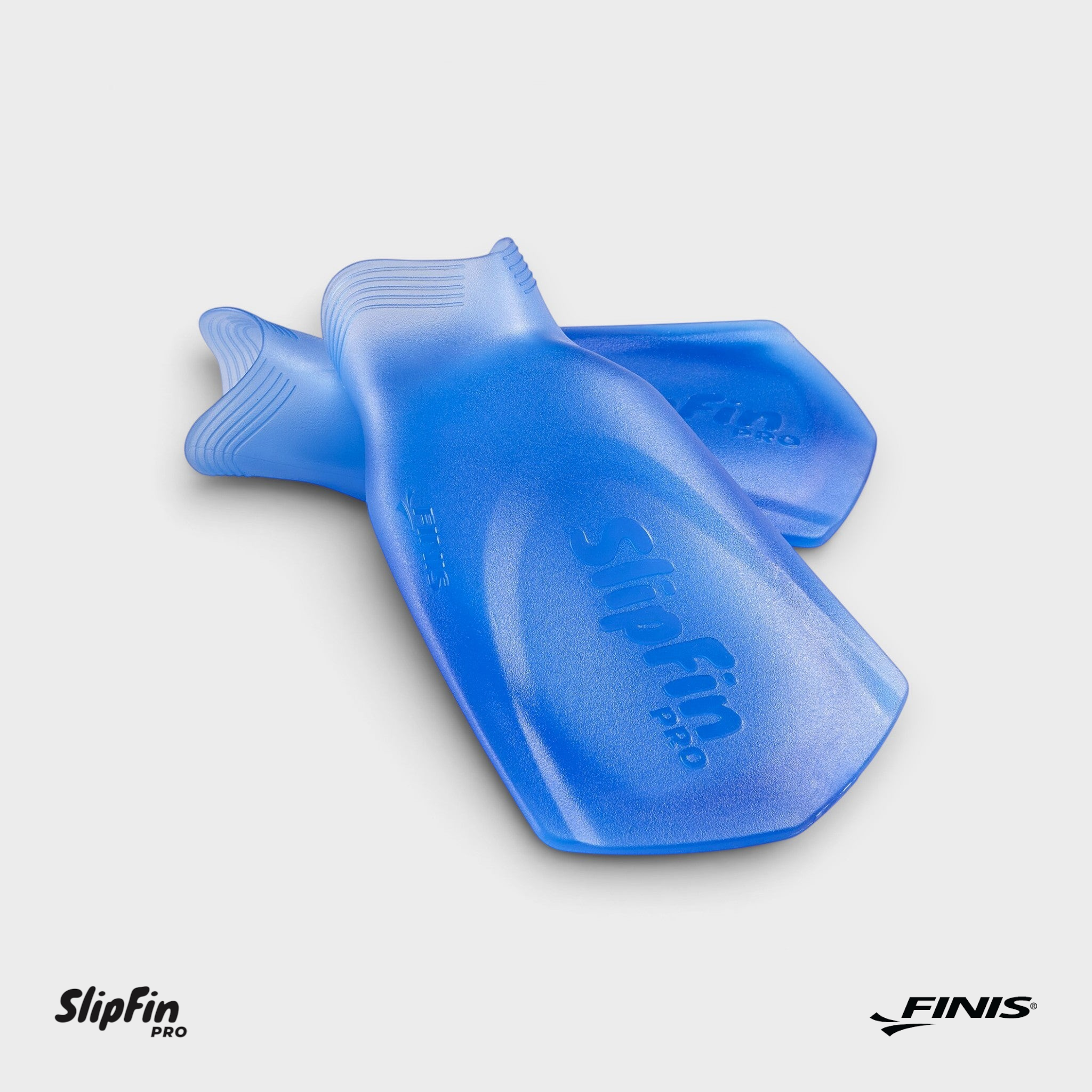 Tali Sport SlipFin PRO blue swim fins with a lightweight, strapless design for natural movement in the water.-3/10 
