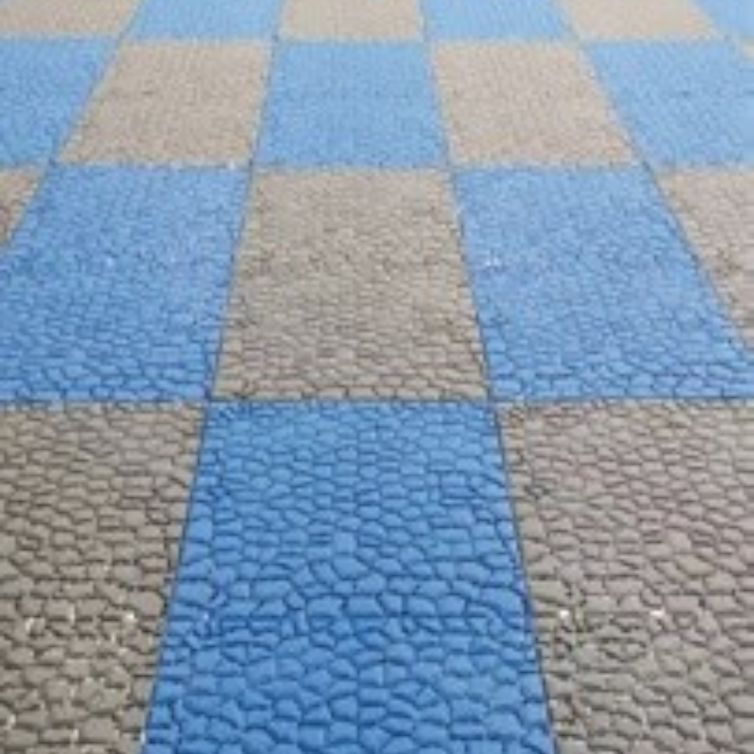 Tali Sport modular anti-slip PVC pool tiles in a blue and grey checkered pattern for wet areas and locker rooms-9/14 
